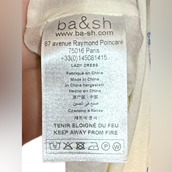 Ba&Sh Ines Printed Midi Dress in Cream and Blue Viscose - Picture 6 of 7